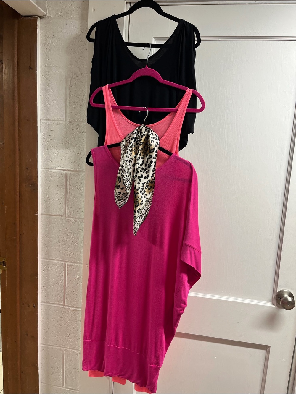 4 pc bundle. Divided Women's tank top in Hot Pink/mini dresses/scarf
